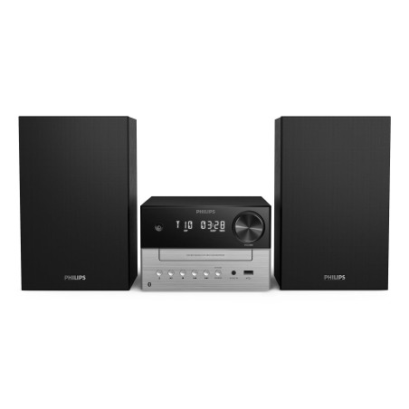 Philips TAM3205M2/77 TAM3205M2/77, Microcadena de música para uso doméstico, Negro, Plata, 20 W, 7,62 cm, 6 Ω, 66 - 20000 Hz