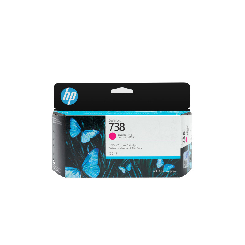HP 498N6A Cartucho de tinta magenta DesignJet 738 de 130 ml, Impresoras HP DesignJet T850, T950, Inyección de tinta térmica,