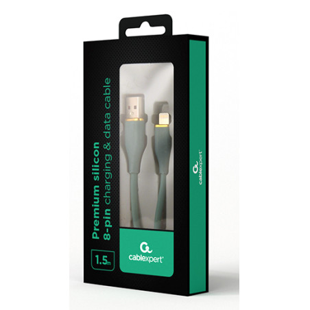 Gembird CC-USB2S-AM8PM-1.5M-G CC-USB2S-AM8PM-1.5M-G, 1,5 m, Lightning, USB A, Macho, Macho, Verde