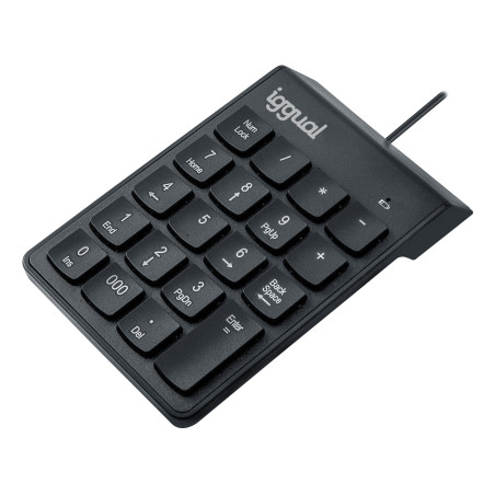 iggual IGG319956 Teclado numérico USB CK-NUM-19T negro, USB, 19, Portátil/PC, 1,2 m, Negro