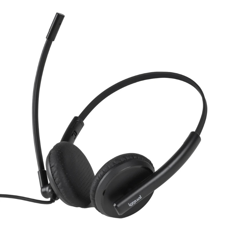 iggual IGG319420 Auriculares USB cancelación ruido ENC 3030, Alámbrico, Oficina/Centro de llamadas, 100 - 10000 Hz,
