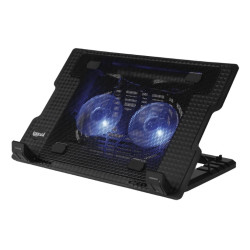iggual IGG319369 Refrigerador portátil 2 ventiladors RP2V17A, Soporte para ordenador portátil, Negro, 43,2 cm (17"), 43,2 cm