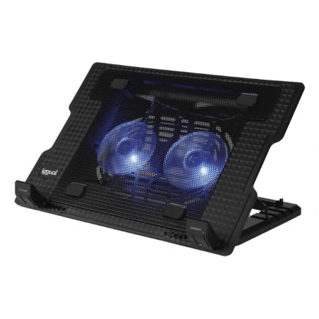 iggual IGG319369 Refrigerador portátil 2 ventiladors RP2V17A, Soporte para ordenador portátil, Negro, 43,2 cm (17"), 43,2 cm