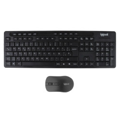 iggual IGG319277 Kit teclado ratón inalámbrico WMK-BUSINESS2, Completo (100%), Inalámbrico, RF inalámbrico, QWERTY, Negro,