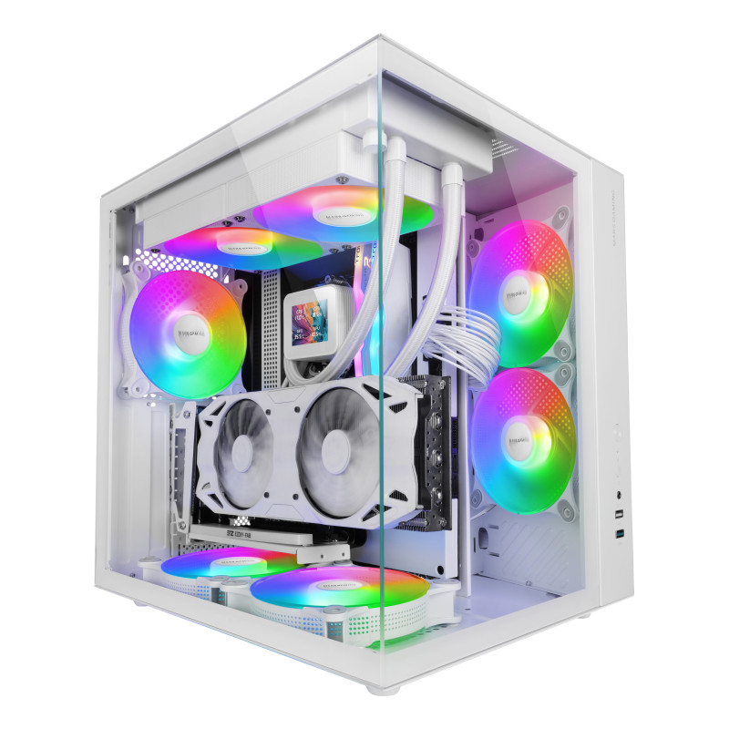 Mars Gaming MCVONEW MCV-ONEW, Midi Tower, PC, Blanco, ATX, micro ATX, Mini-ITX, Acero, Vidrio templado, Juego