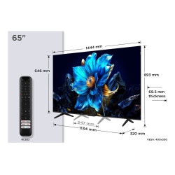 TCL 65P7K P7K 65P7K, 165,1 cm (65"), 3840 x 2160 Pixeles, QLED, Smart TV, Wifi, Metálico