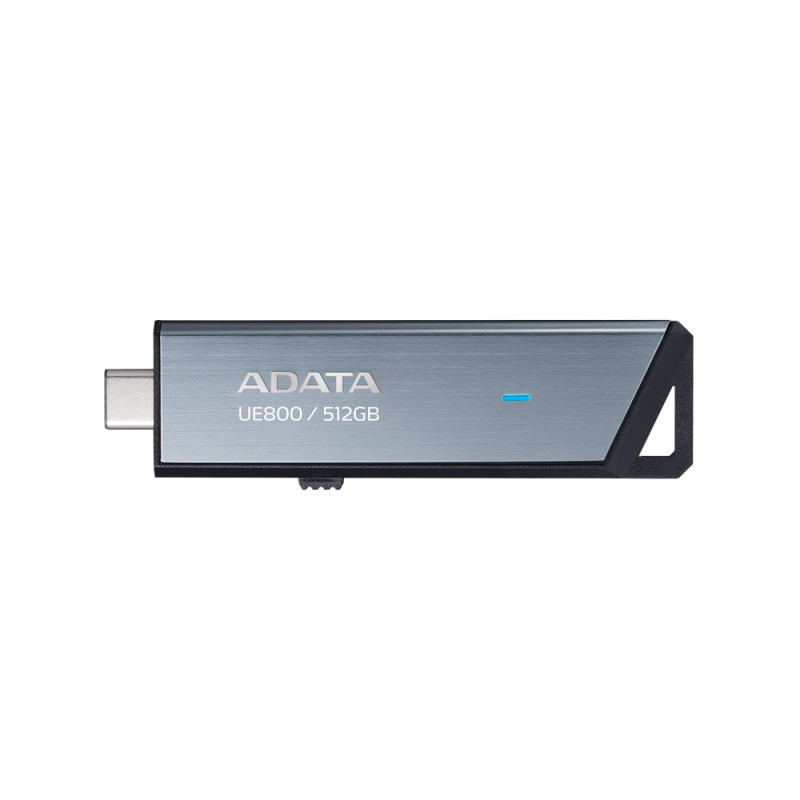 ADATA AELI-UE800-512G-CSG UE800, 512 GB, USB Tipo C, 3.2 Gen 2 (3.1 Gen 2), 1000 MB/s, Deslizar, Plata