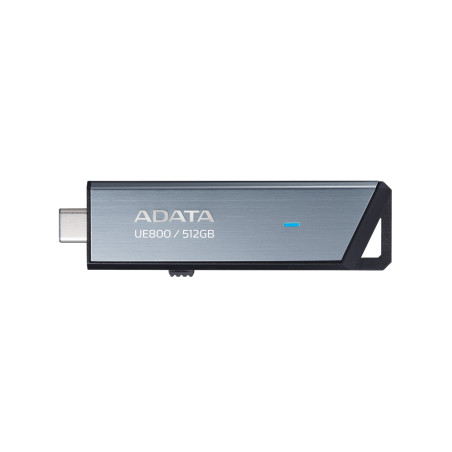 ADATA AELI-UE800-512G-CSG UE800, 512 GB, USB Tipo C, 3.2 Gen 2 (3.1 Gen 2), 1000 MB/s, Deslizar, Plata