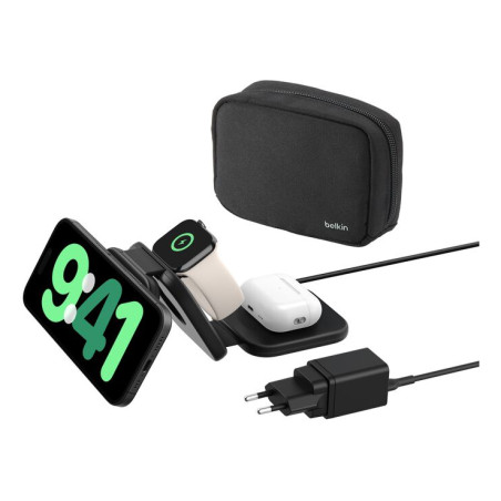 Belkin WIZ024VFBK BoostCharge Pro, Interior, Corriente alterna, USB, Cargador inalámbrico, 1,5 m, Negro