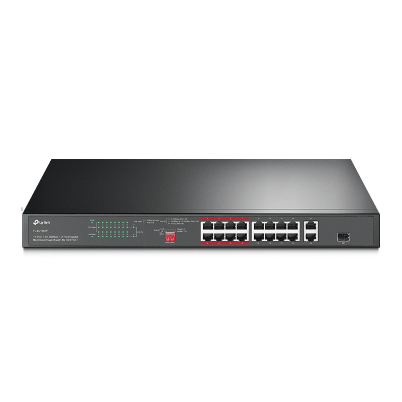 TP-Link TL-SL1218P TL-SL1218P, No administrado, Gigabit Ethernet (10/100/1000), Energía sobre Ethernet (PoE), Montaje en rack,