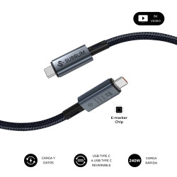 SUBBLIM SUBCAB-C24010 CABLE HIGH 240w C-C USB4.0 8K 1,5m, 1,5 m, USB C, USB C, USB4 Gen 3x2, 40 Gbit/s, Negro 2