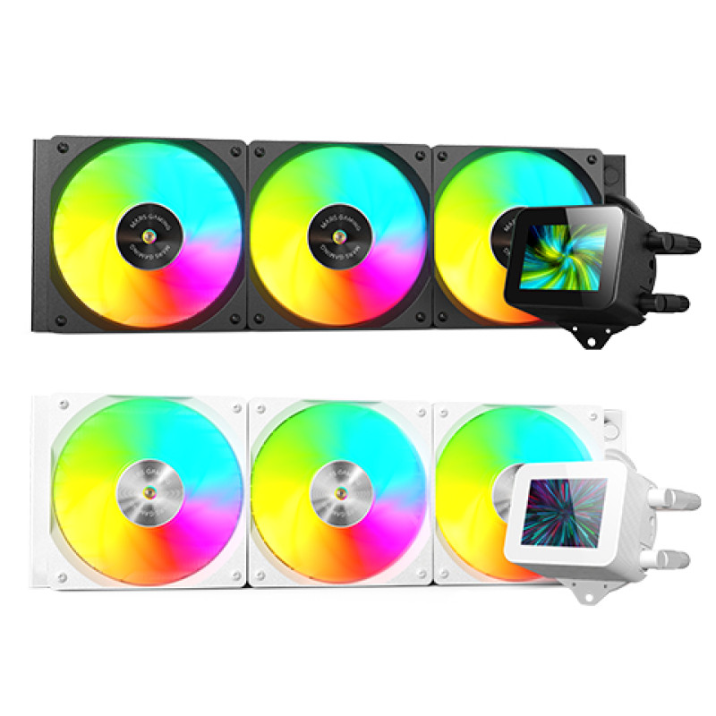 Mars Gaming MLVISION360 MLVISION360, Sistema de refrigeración líquida todo en uno, 12 cm, 800 RPM, 2300 RPM, Negro