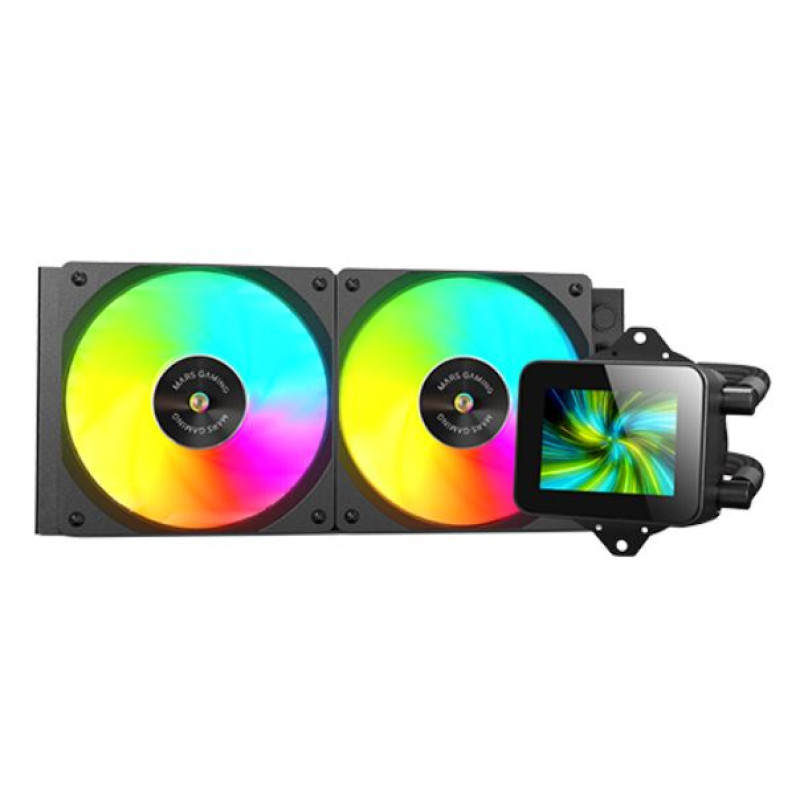 Mars Gaming MLVISION240 MLVISION240, Sistema de refrigeración líquida todo en uno, 12 cm, 800 RPM, 2300 RPM, 27,2 sonio, Negro
