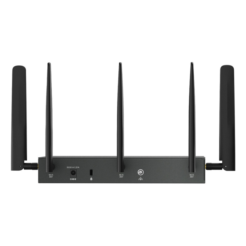 TP-Link ER706WP-4G Omada ER706WP-4G, Doble banda (2,4 GHz / 5 GHz), Ethernet, 4G, Negro, Enrutador de escritorio/poste