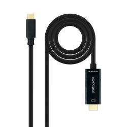Nanocable 10.15.5105 Cable Conversor USB-C a HDMI, USB-C/M – HDMI/M, Negro, 5 m, 5 m, USB Tipo C, HDMI, Macho, Macho, Derecho