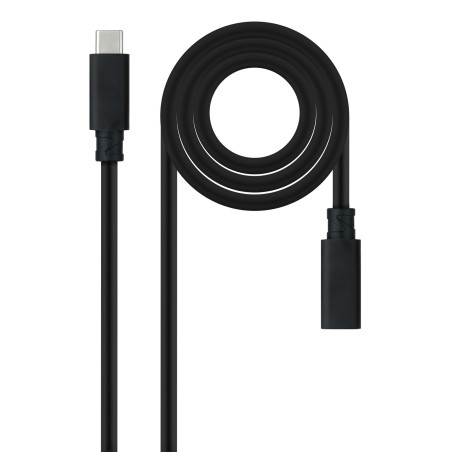Nanocable 10.01.4502 10.01.4502, 2 m, USB C, USB C, USB 3.2 Gen 2x2, 20 Gbit/s, Negro