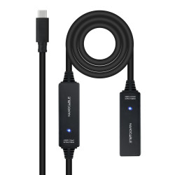 Nanocable 10.01.1312 10.01.1312, 10 m, USB C, USB C, USB 3.2 Gen 1 (3.1 Gen 1), 5 Gbit/s, Negro