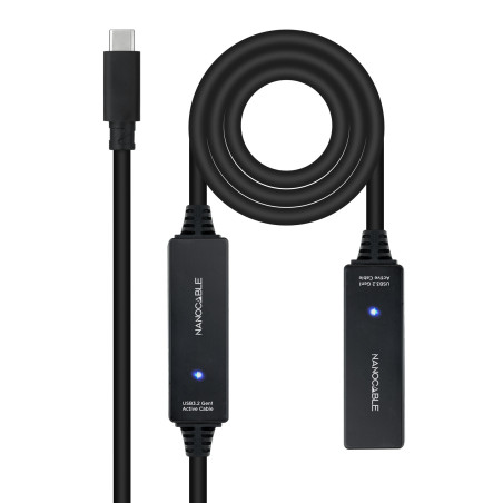Nanocable 10.01.1312 10.01.1312, 10 m, USB C, USB C, USB 3.2 Gen 1 (3.1 Gen 1), 5 Gbit/s, Negro