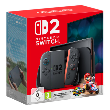 Nintendo 10015920 Switch 2 + Mario Kart World, Nintendo Switch 2, Negro, Analógico/Digital, Cruceta, Botón de inicio, Botón