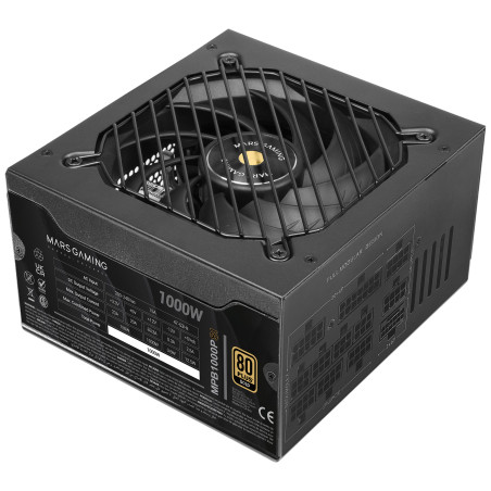 Mars Gaming MPB1000PSI MPB1000PSI, 1000 W, 220 - 240 V, 47 - 63 Hz, 15 A, Activo, 150 W