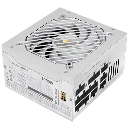 Mars Gaming MPB1000SIMW MPB1000SIMW, 1000 W, 220 - 240 V, 47 - 63 Hz, 15 A, Activo, 150 W