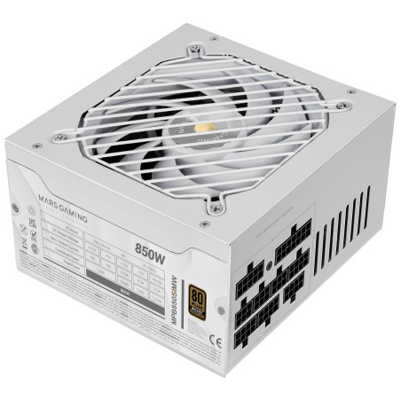 Mars Gaming MPB850SIMW MPB850SIMW, 850 W, 200 - 240 V, 47 - 63 Hz, 8 A, Activo, 120 W