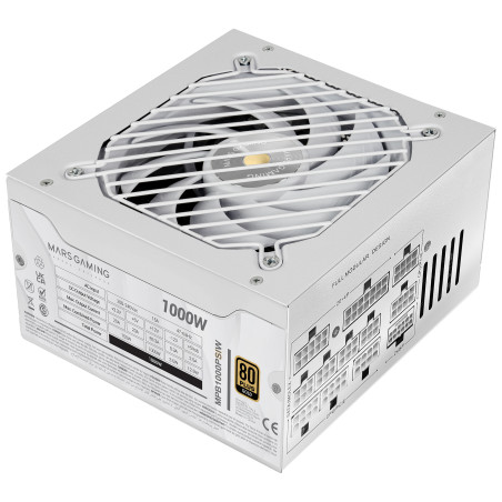 Mars Gaming MPB1000PSIW MPB1000PSIW, 1000 W, 220 - 240 V, 47 - 63 Hz, 15 A, Activo, 150 W
