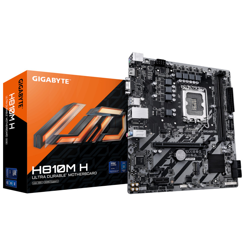 GIGABYTE H810M H H810M H Placa base - Procesadores Intel Core Ultra (Serie 2), VRM de 4+1+2 fases, hasta 6400 MHz DDR5, 1xPCIe