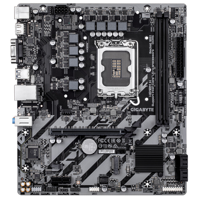 GIGABYTE H810M H H810M H Placa base - Procesadores Intel Core Ultra (Serie 2), VRM de 4+1+2 fases, hasta 6400 MHz DDR5, 1xPCIe