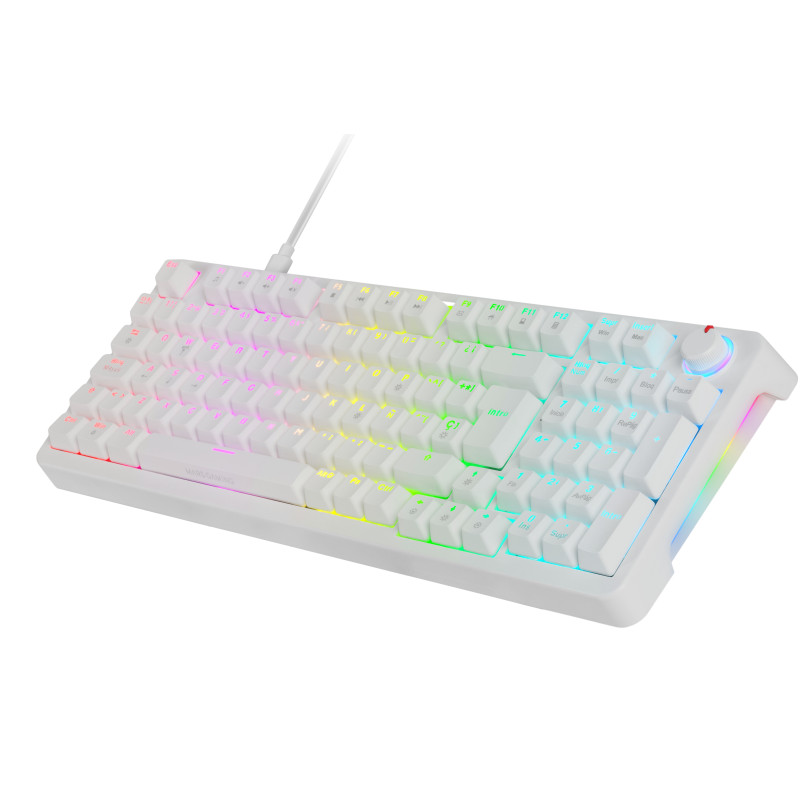 Mars Gaming MKPROWYES MKPROWYES, Alámbrico, USB, Interruptor mecánico, QWERTY, LED RGB, Blanco