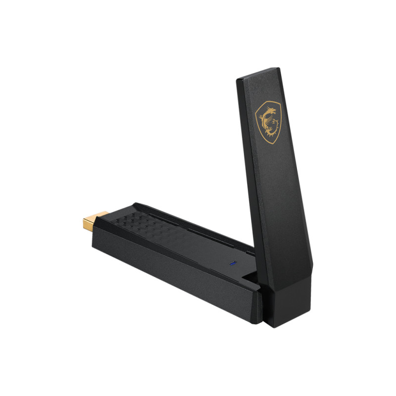 MSI AXE5400 AXE5400, Inalámbrico, USB, WLAN, Wi-Fi 6E (802.11ax), 2402 Mbit/s, Negro