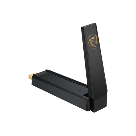 MSI AXE5400 AXE5400, Inalámbrico, USB, WLAN, Wi-Fi 6E (802.11ax), 2402 Mbit/s, Negro