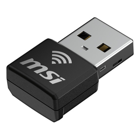 MSI AX1800 NANO WIFI USB ADAPTER AX1800 Nano WiFi USB Adapter, Inalámbrico, USB, WLAN, Wi-Fi 6 (802.11ax), 1201 Mbit/s, Negro