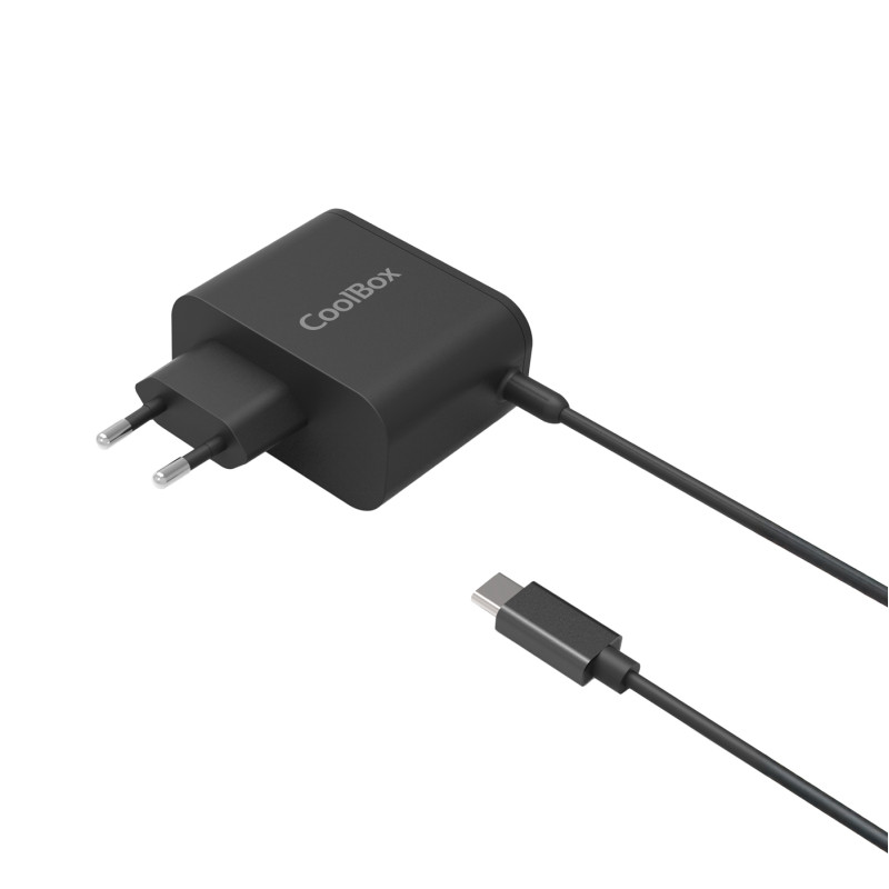 CoolBox COO-NB65-UC2 CARGADOR UNIVERSAL USB-C 65W GAN, Interior, Corriente alterna, Negro