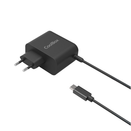 CoolBox COO-NB65-UC2 CARGADOR UNIVERSAL USB-C 65W GAN, Interior, Corriente alterna, Negro