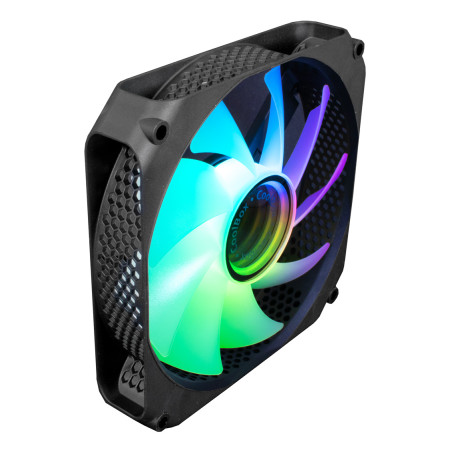 CoolBox COO-VA-12AR02 GAMING VENTILADOR INFINITY ARGB 120MM NEGRO, Ventilador, 12 cm, 1000 RPM, Multicolor