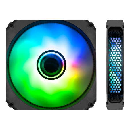 CoolBox COO-VA-12AR02 GAMING VENTILADOR INFINITY ARGB 120MM NEGRO, Ventilador, 12 cm, 1000 RPM, Multicolor