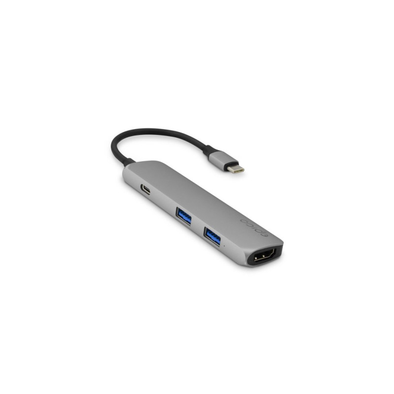 Epico 9915111900012 9915111900012, USB 3.2 Gen 1 (3.1 Gen 1) Type-C, 60 W, 1.4/2.2, Negro, Gris, MicroSD (TransFlash), SD,