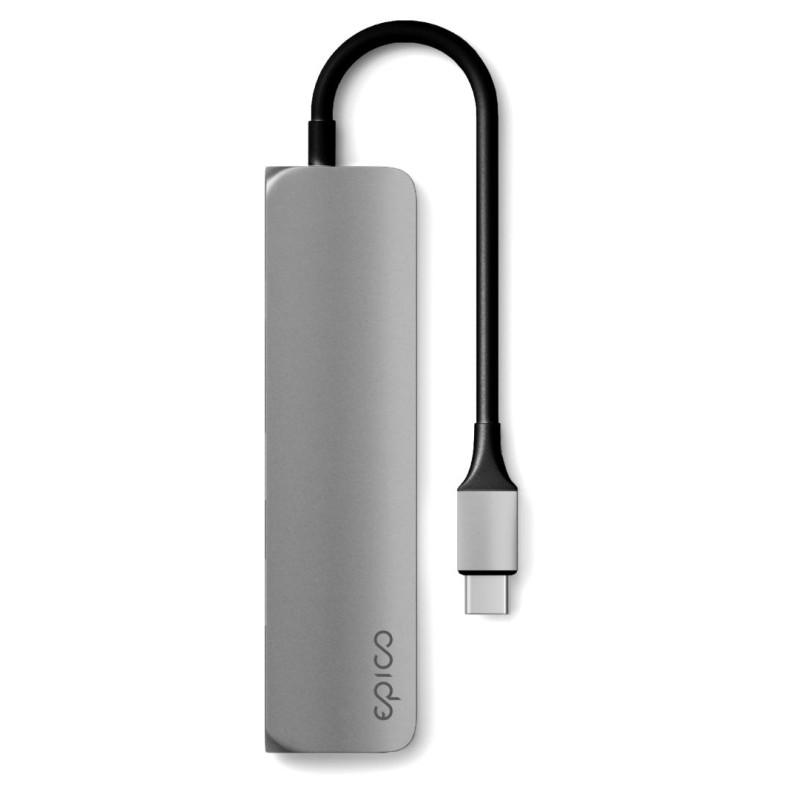 Epico 9915111900012 9915111900012, USB 3.2 Gen 1 (3.1 Gen 1) Type-C, 60 W, 1.4/2.2, Negro, Gris, MicroSD (TransFlash), SD,