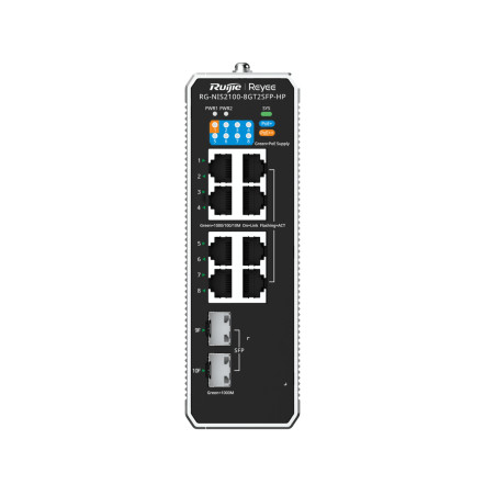 Ruijie Networks RG-NIS2100-8GT2SFP-HP RG-NIS2100, Gestionado, L2, Gigabit Ethernet (10/100/1000), Energía sobre Ethernet
