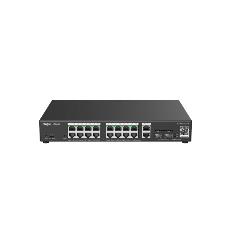 Ruijie Networks RG-ES220GS-P RG-ES220GS-P, Gestionado, L2, Gigabit Ethernet (10/100/1000), Energía sobre Ethernet (PoE)