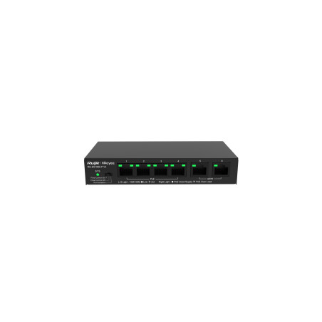 Ruijie Networks RG-ES106D-P V2 RG-ES106D-P V2, No administrado, Fast Ethernet (10/100), Energía sobre Ethernet (PoE)