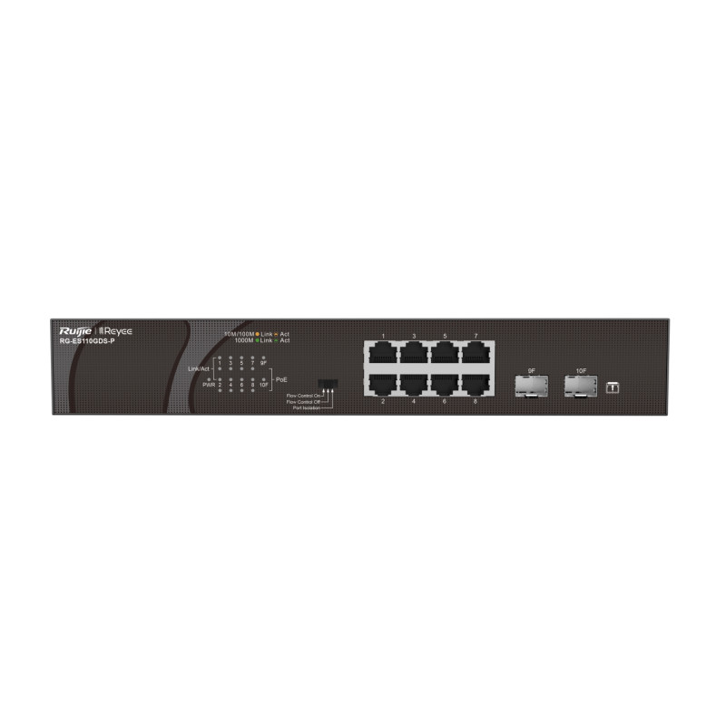 Ruijie Networks RG-ES110GDS-P RG-ES110GDS-P, No administrado, Gigabit Ethernet (10/100/1000), Energía sobre Ethernet (PoE),