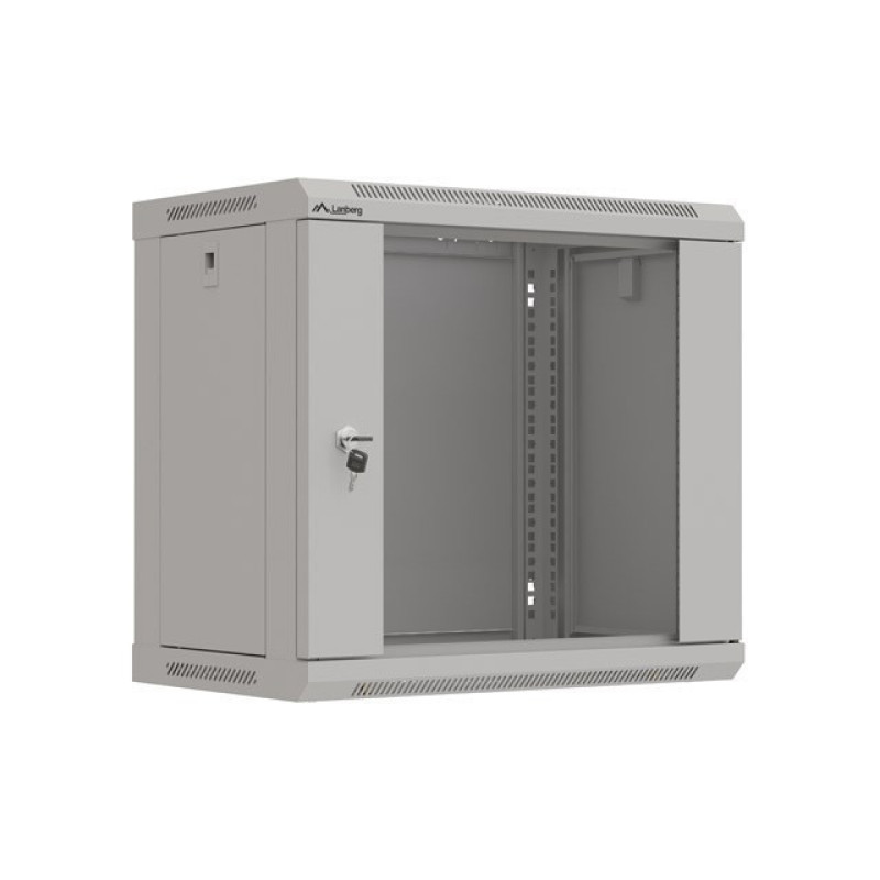 Lanberg WF03-5309-10S WF03-5309-10S, Bastidor de pared, 9U, 60 kg, Bloqueo del teclado, Rieles de rack, 13,8 kg