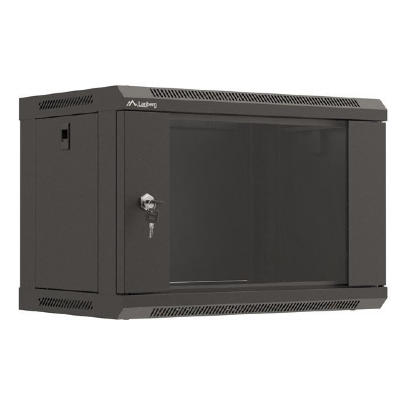 Lanberg WF03-5306-10B WF03-5306-10B, Bastidor de pared, 6U, 60 kg, Bloqueo del teclado, Rieles de rack, 11,3 kg