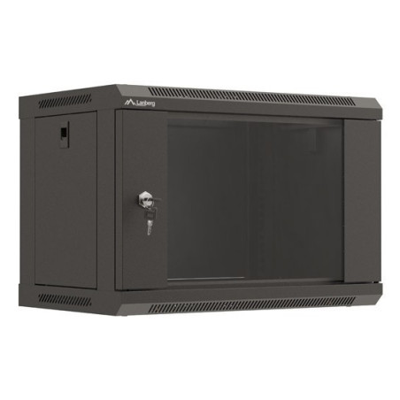 Lanberg WF03-5306-10B WF03-5306-10B, Bastidor de pared, 6U, 60 kg, Bloqueo del teclado, Rieles de rack, 11,3 kg