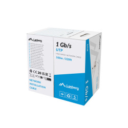 Lanberg LCU6-10CC-0100-S LCU6-10CC-0100-S, 100 m, U/UTP (UTP), Gris
