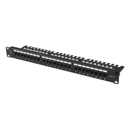 Lanberg PPU6-1124-B PPU6-1124-B, Cat6, 0,2 dB, 1U, Negro, Acero, -10 - 60 °C