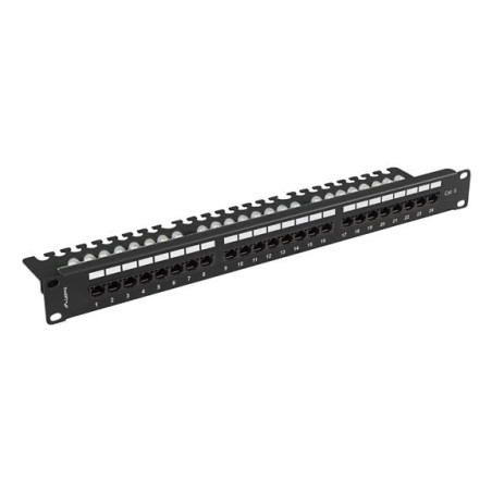 Lanberg PPU6-1124-B PPU6-1124-B, Cat6, 0,2 dB, 1U, Negro, Acero, -10 - 60 °C