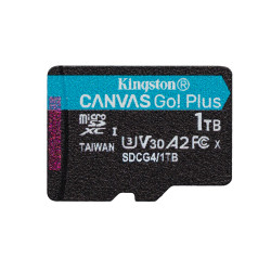 Kingston Technology SDCG4/1TB Tarjeta microSDXC Canvas Go Plus Gen4 de 1 TB, 200 MB/s, A2 U3 V30 y adaptador, 1 TB, MicroSD, 2